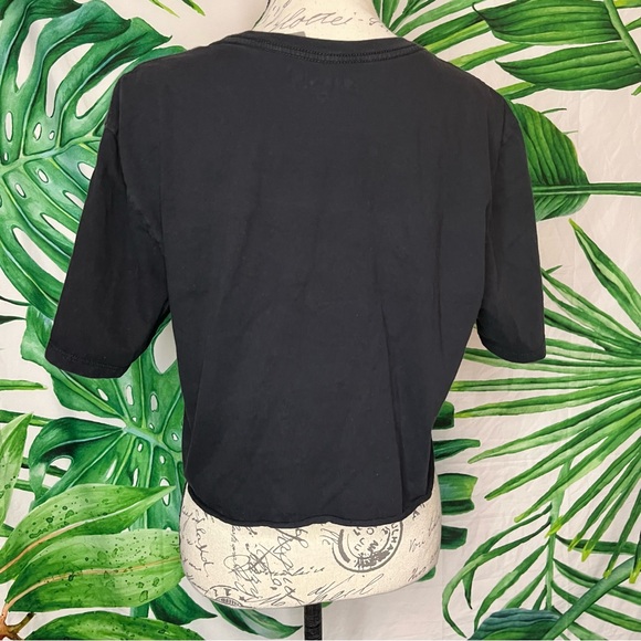 Hurley Womens Medium Black Geometric Retro Style Graphic Cropped Spring Tee - Picture 4 of 7